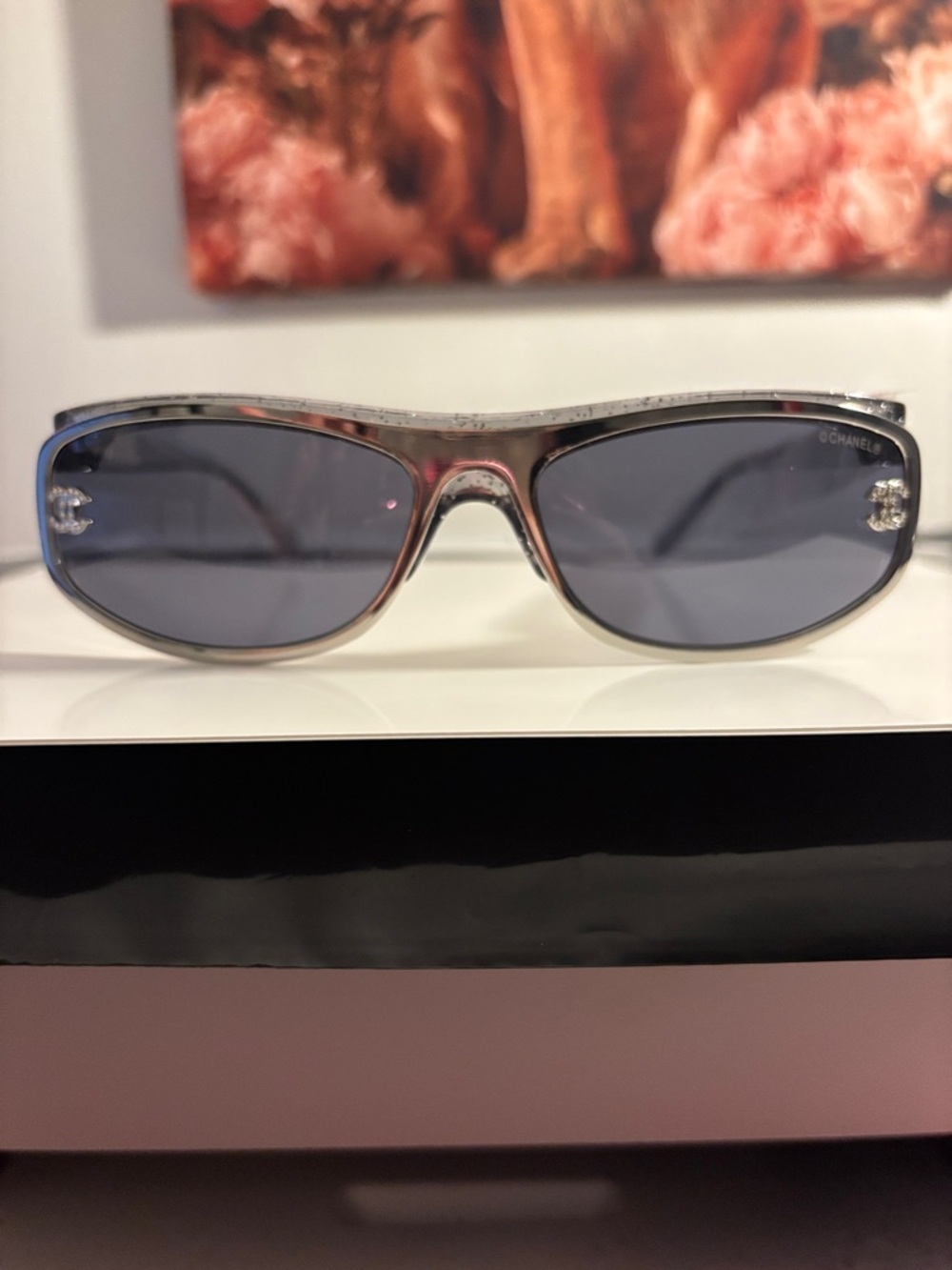 Inspired!! CHANEL Black Frame Sunglasses with Gray Lenses